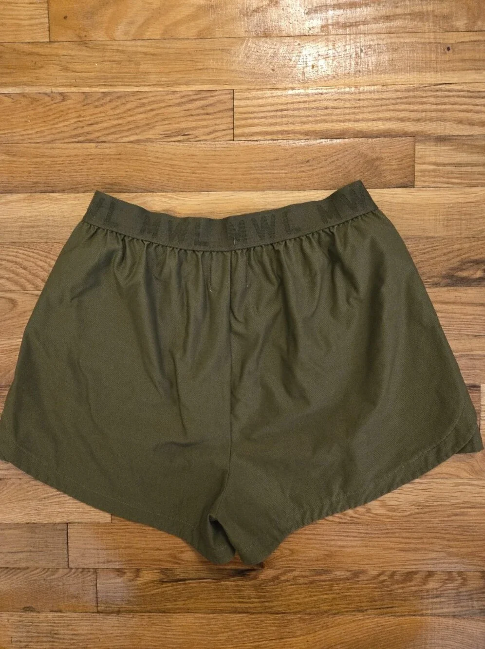 Madewell MWL Allways Pull On Olive Green Athletic Shorts Elastic Waist Medium